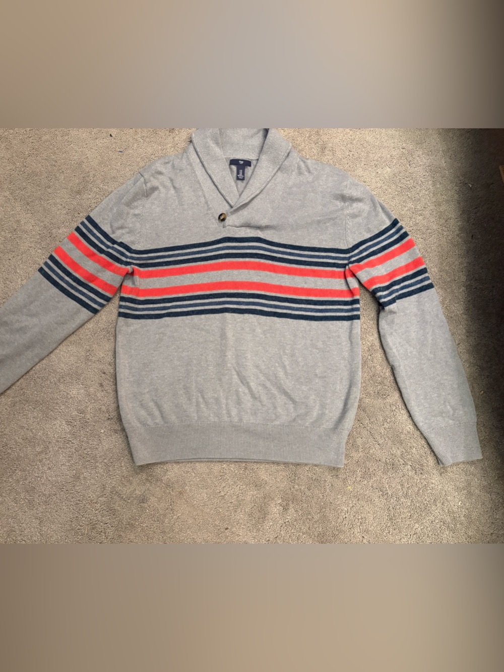 GAP Men's Shawl Collar Cardigan in Light Gray